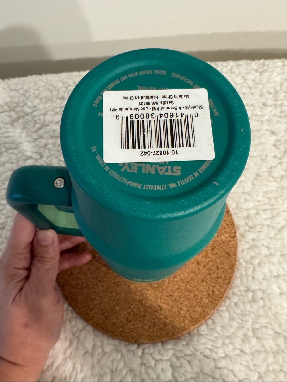 30 oz Stanley Teal Travel Mug with Handle - Insulated Hot & Cold - Picture 2 of 4